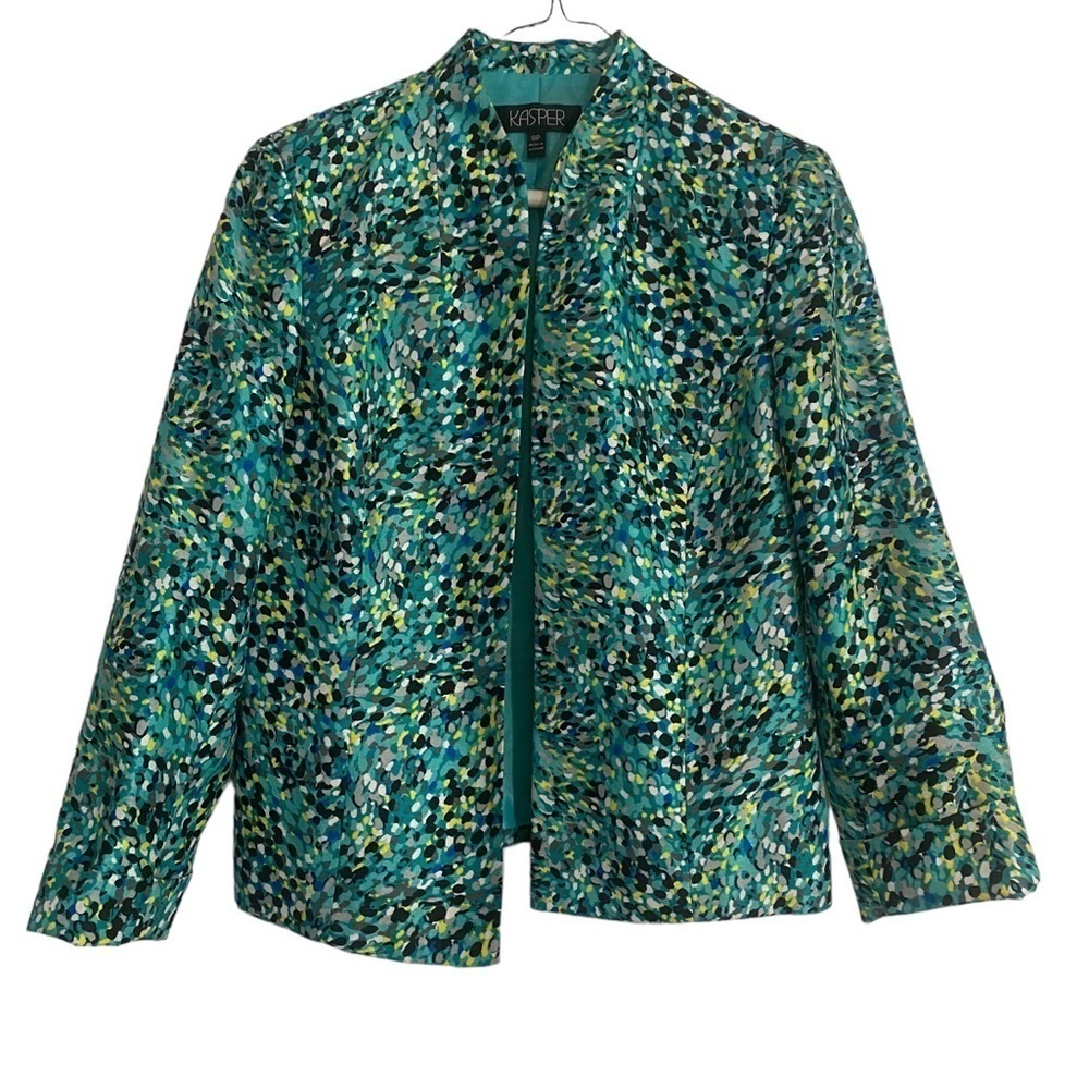 Kasper Green Multicolored Women’s Blazer-Size 8P - Picture 2 of 8